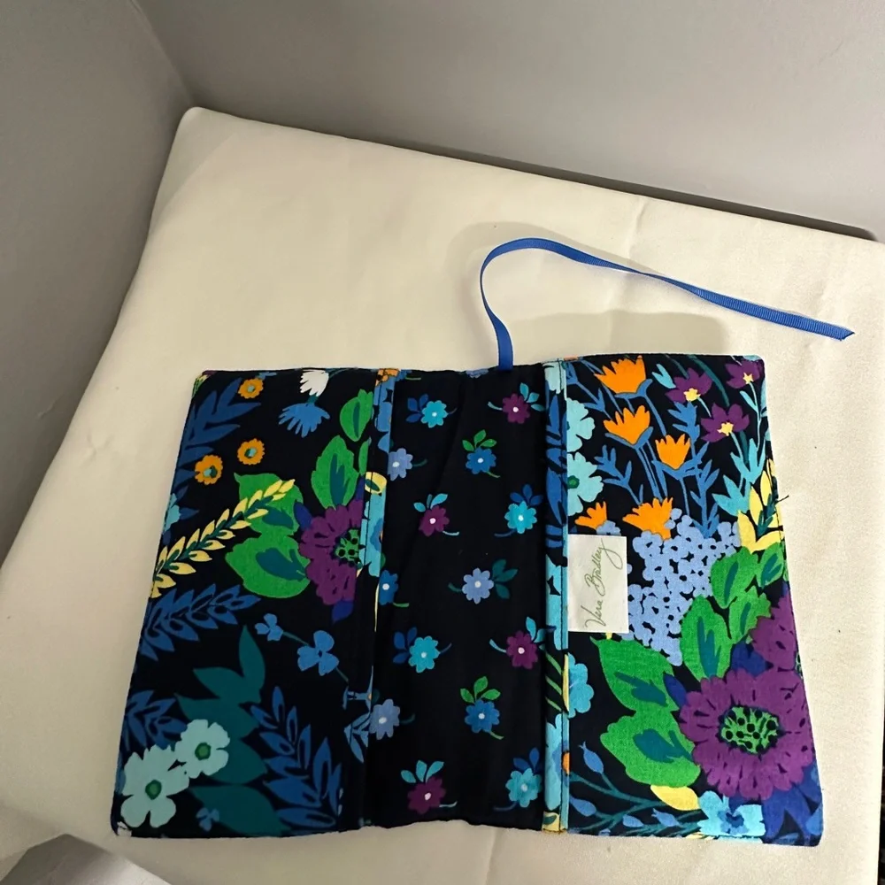 Vera Bradley Floral Quilted Notebook Cover in Navy, Blue, Yellow, Green, Purple